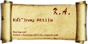 Kálnay Attila névjegykártya