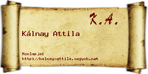 Kálnay Attila névjegykártya
