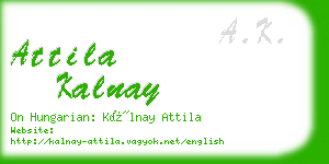 attila kalnay business card